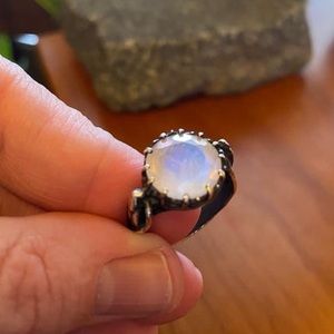 Bloodmilk The Lovers Moonstone Ring size 8